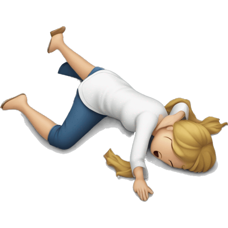 Woman who fainted on the ground emoji