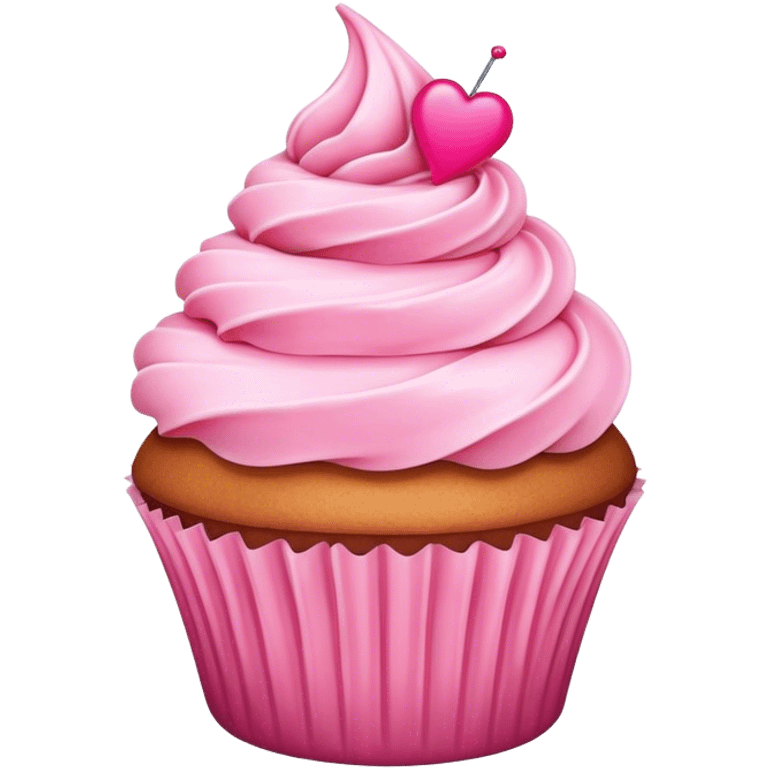 Cupcake with pink icing emoji