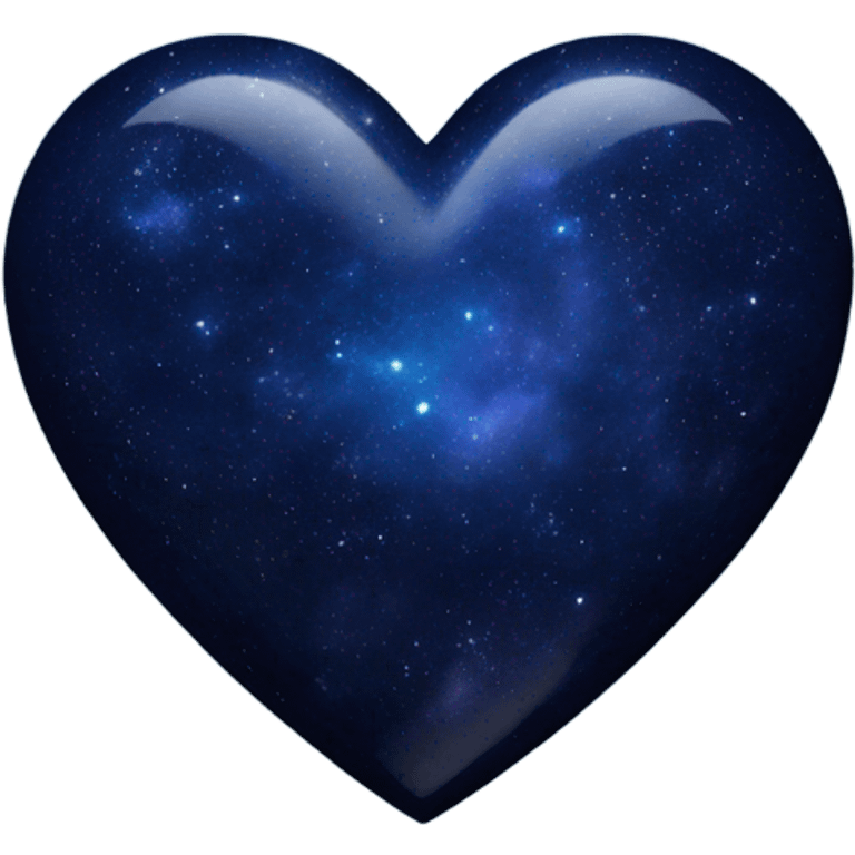 Midnight blue silver galaxy heart  emoji