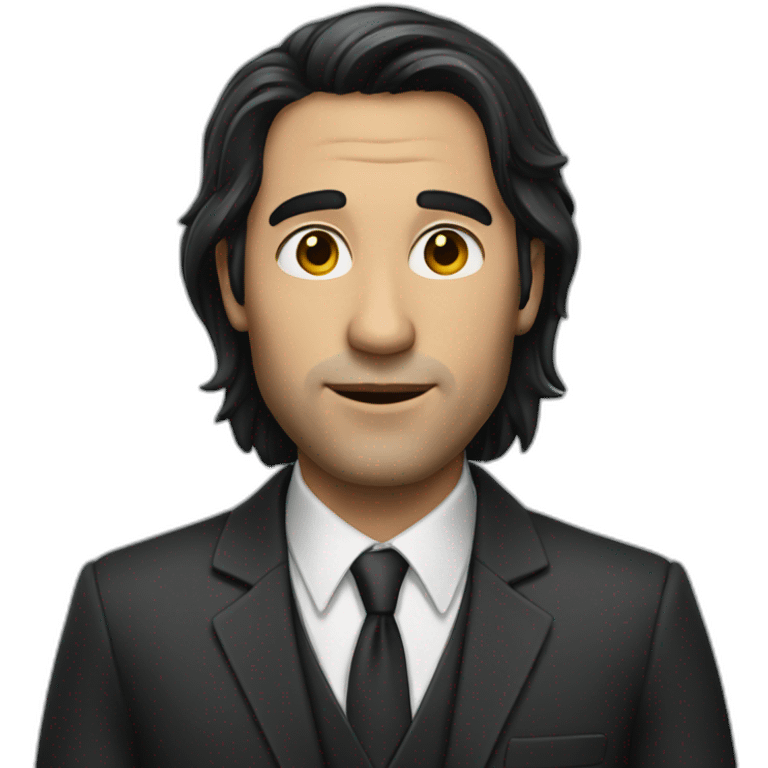 a man with long dark hair in a suit emoji