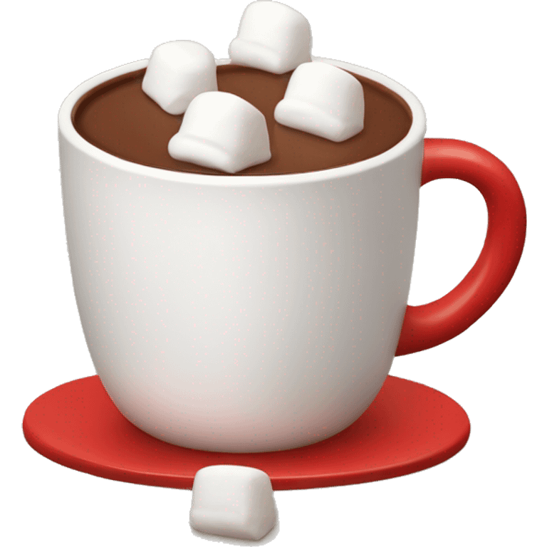 Hot chocolate with marshmallows in a little red coffee cup emoji