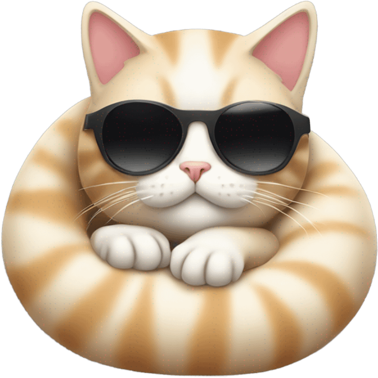 Cat with sunglasses sleeping emoji