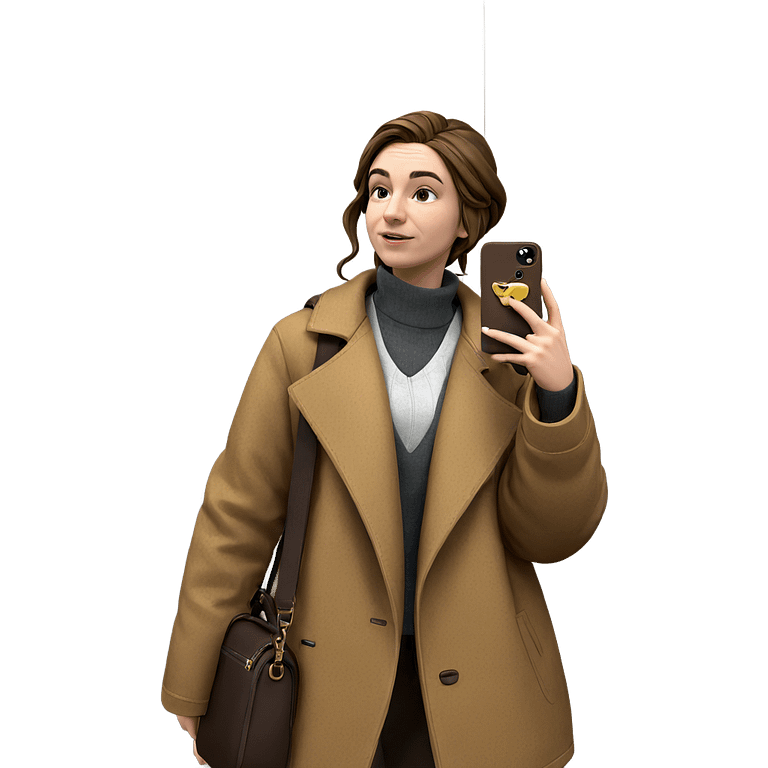 girl with brown hair and bag emoji