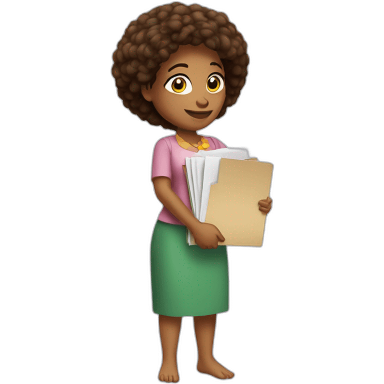 gloria from madagascar holding a file on her arms emoji