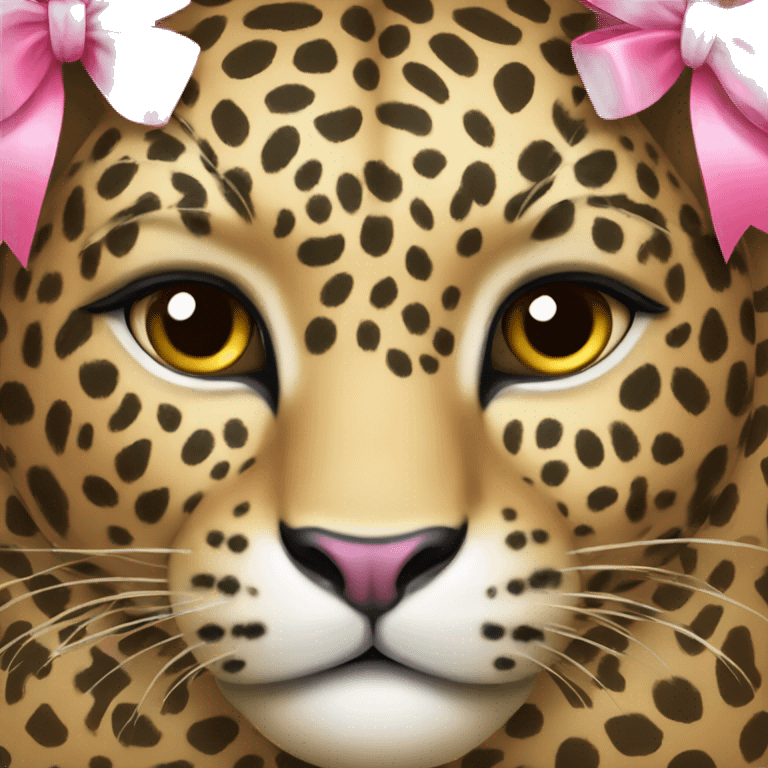 Leopard with pink bow emoji