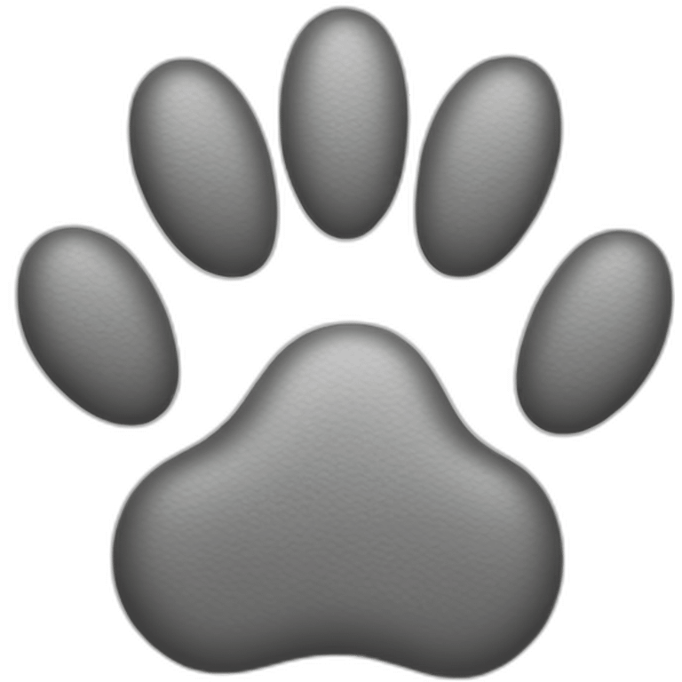 dog paw all grey emoji