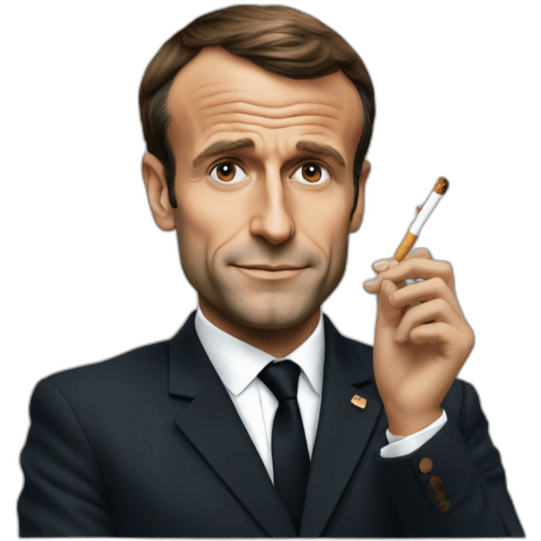 Emmanuel Macron with cigarette emoji