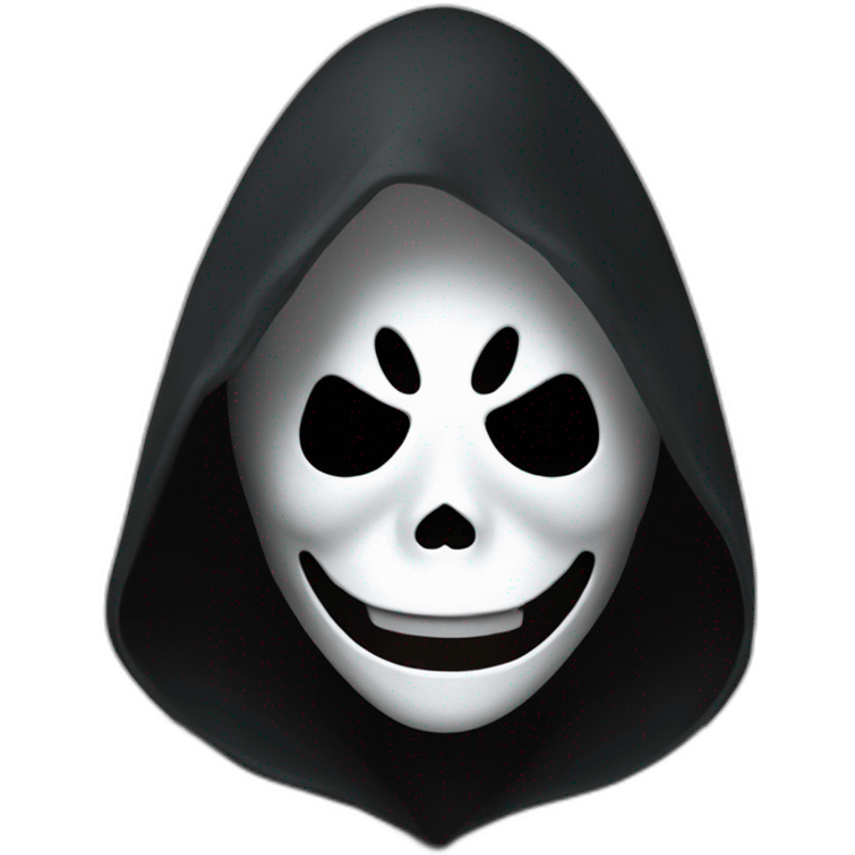 Ghost face maniac Black cloak white mask film scream emoji