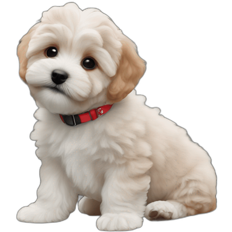 party maltipoo puppy red collor emoji