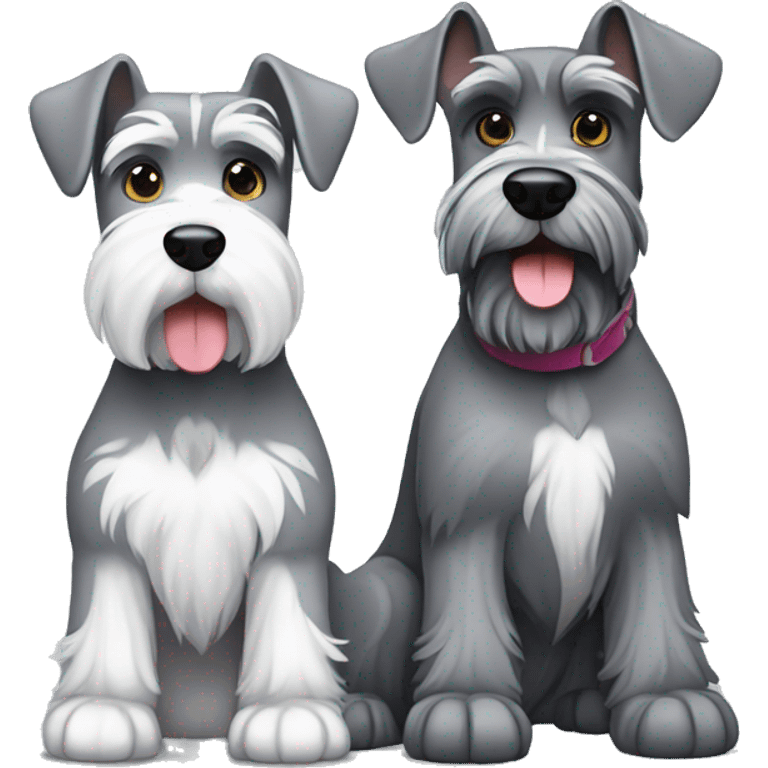 One big gray schnauzer with one small white schnauzer  emoji