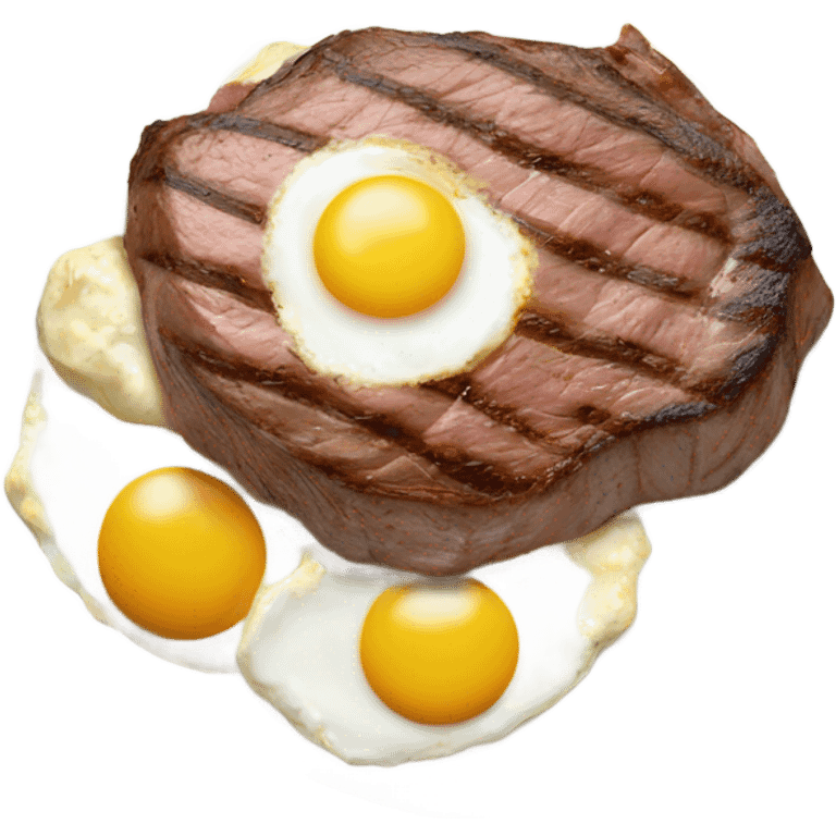 Steak and sunny side up eggs emoji