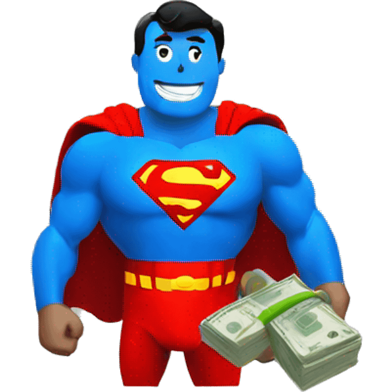 Superman with bag of money emoji