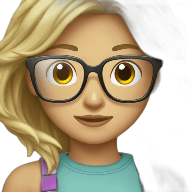 Gamer girl glasses emoji