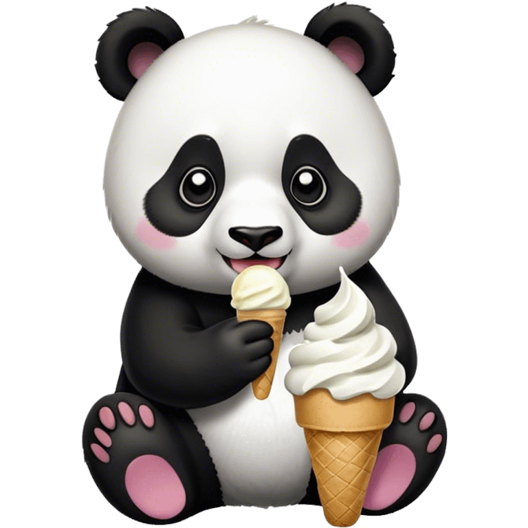 Panda eating ice cream emoji