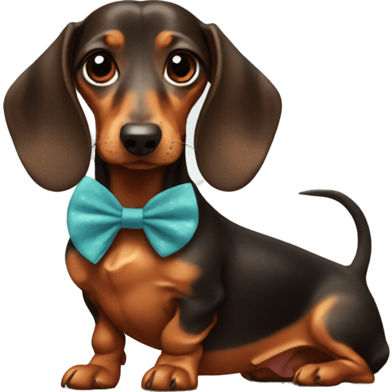 dachshund with a bow emoji