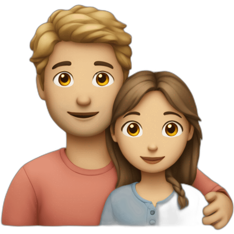 Un garçon et une fille qui se font un calin emoji