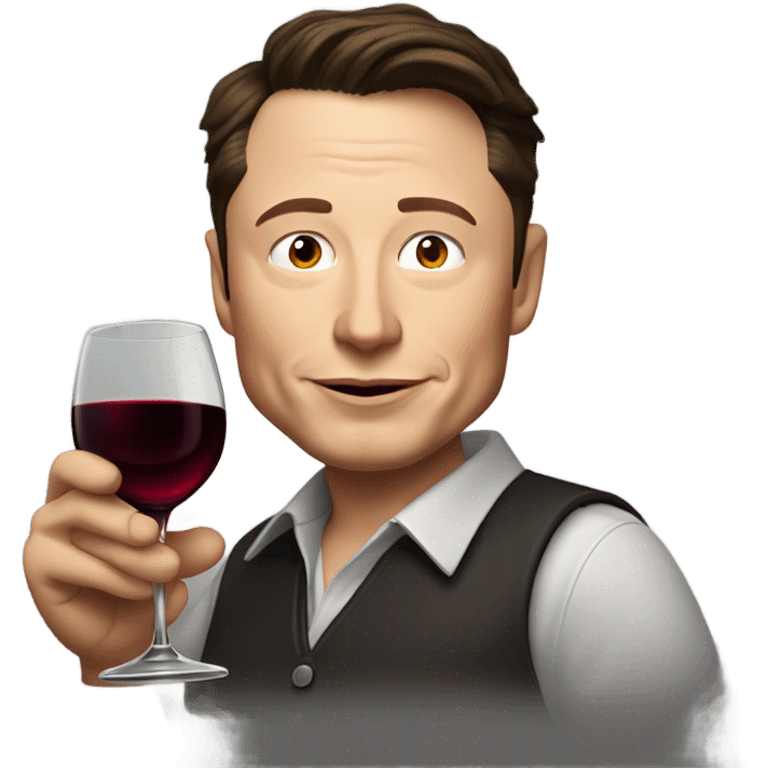 Elon Musk drinking wine emoji