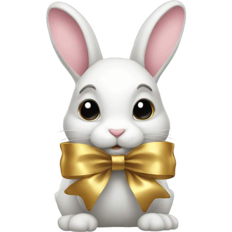 Bunny with gold bow emoji