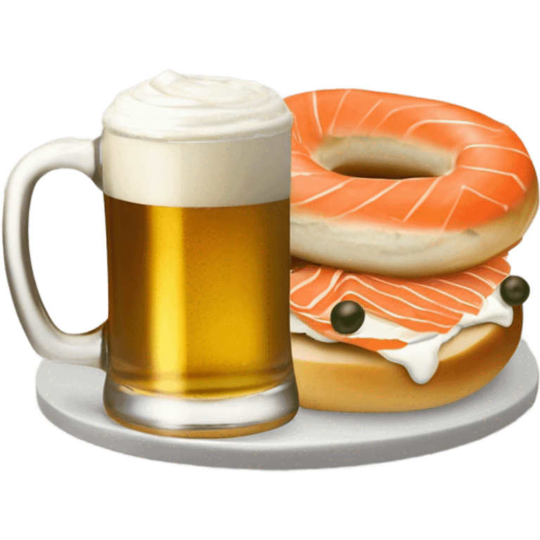 Beer and a bagel  emoji