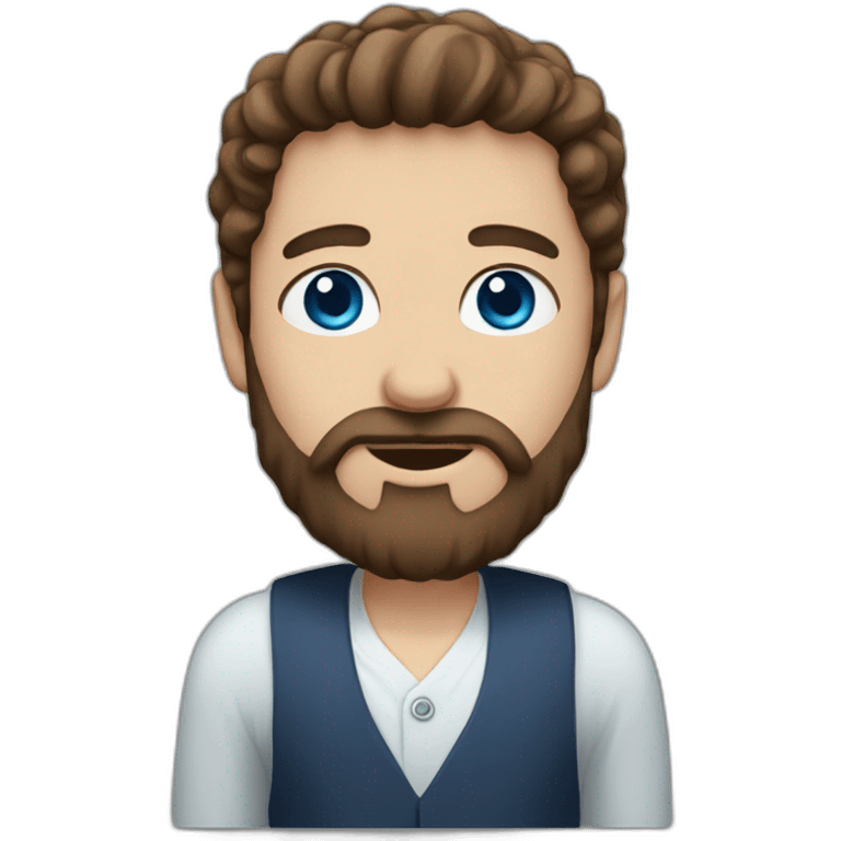 jewish with blue eyes, long beard, short brown hair emoji