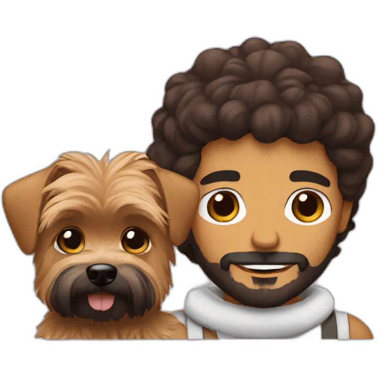 Bearded latino with a Yorkie dog emoji