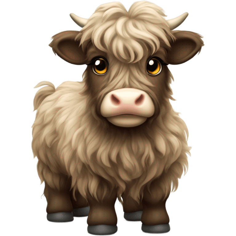 Cute baby highland cow emoji