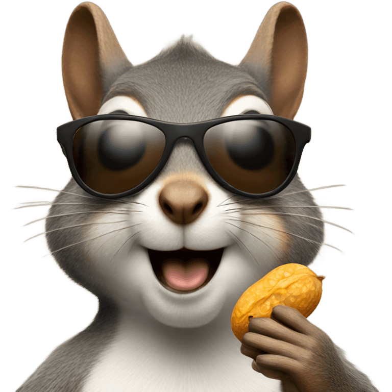 Squirrel with a peanut wearing sunglasses  emoji