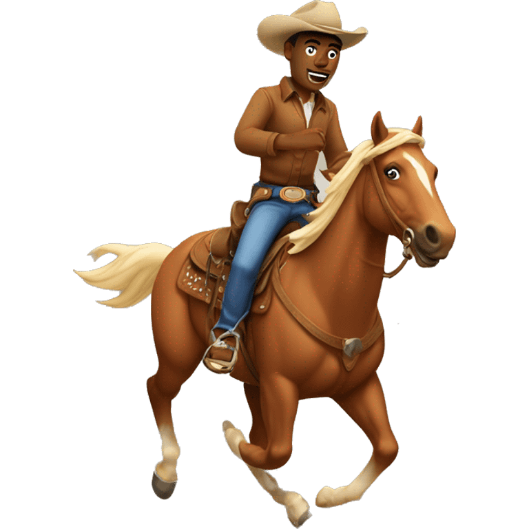 cowboy on running horse emoji