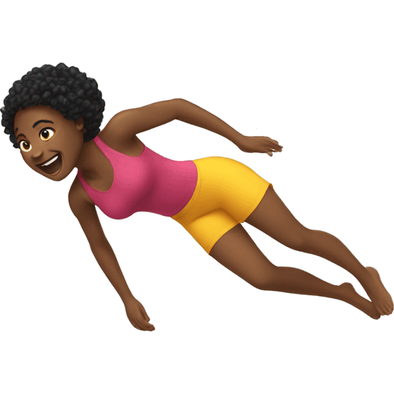 black woman doing a backflip emoji