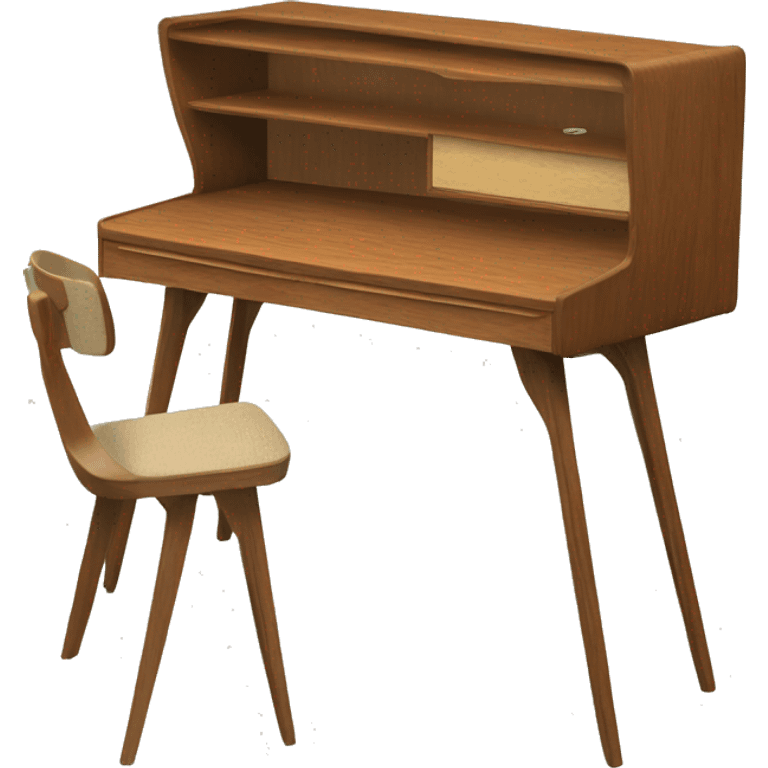 Wood mid century simple desk emoji