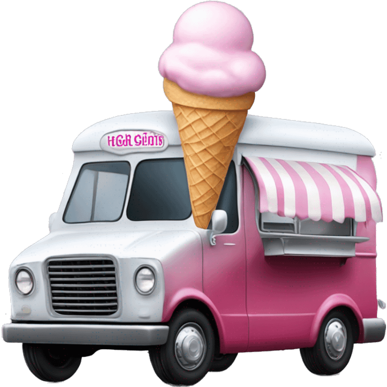 Gothic Flying ice cream van , pearl red emoji