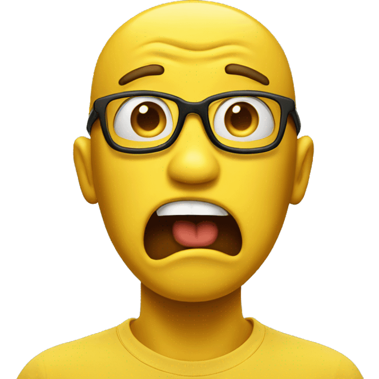 yellow emoji face but shocked emoji