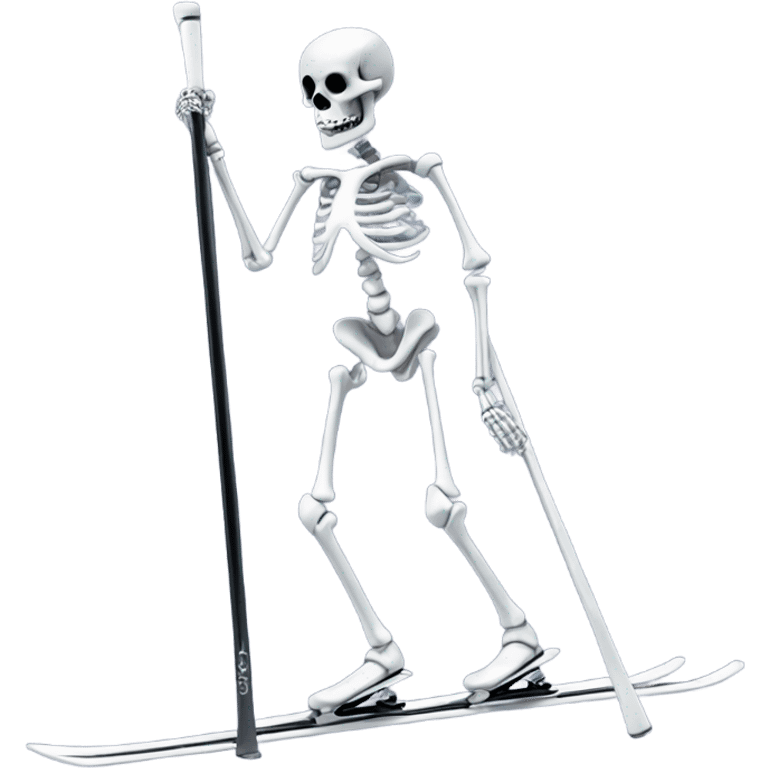 chrome skeleton in skis emoji