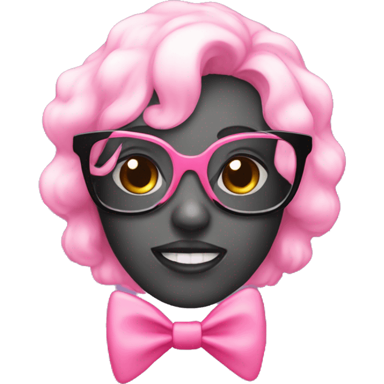  A 💀 with a pink bow and pink glasses  emoji