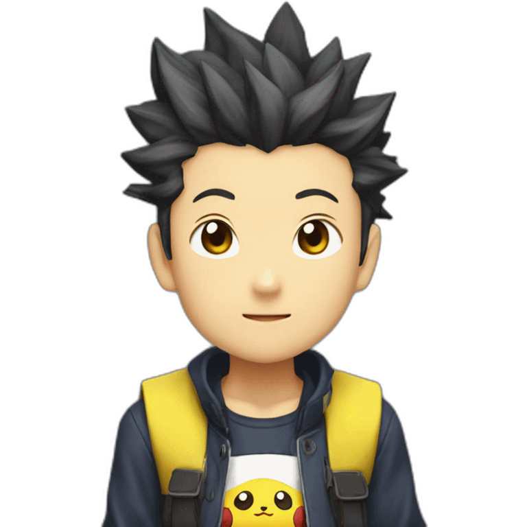 Tanjiro qui atrappe pikachu emoji