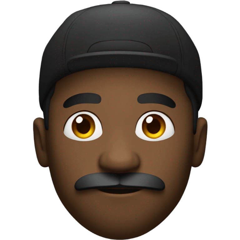 Hip hop black guy with mustache  emoji