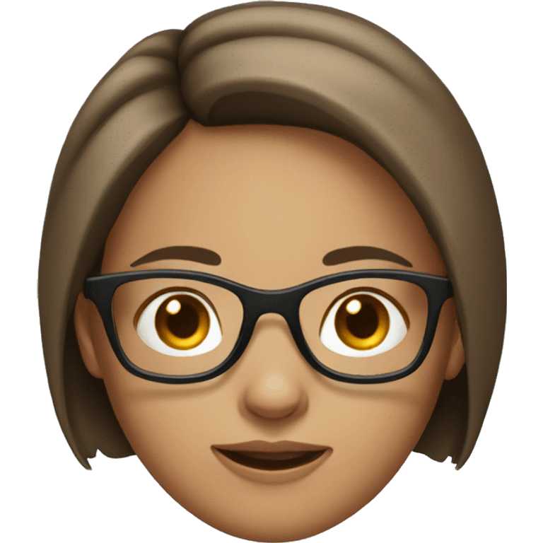 girl with short brown hair wearing glasses emoji