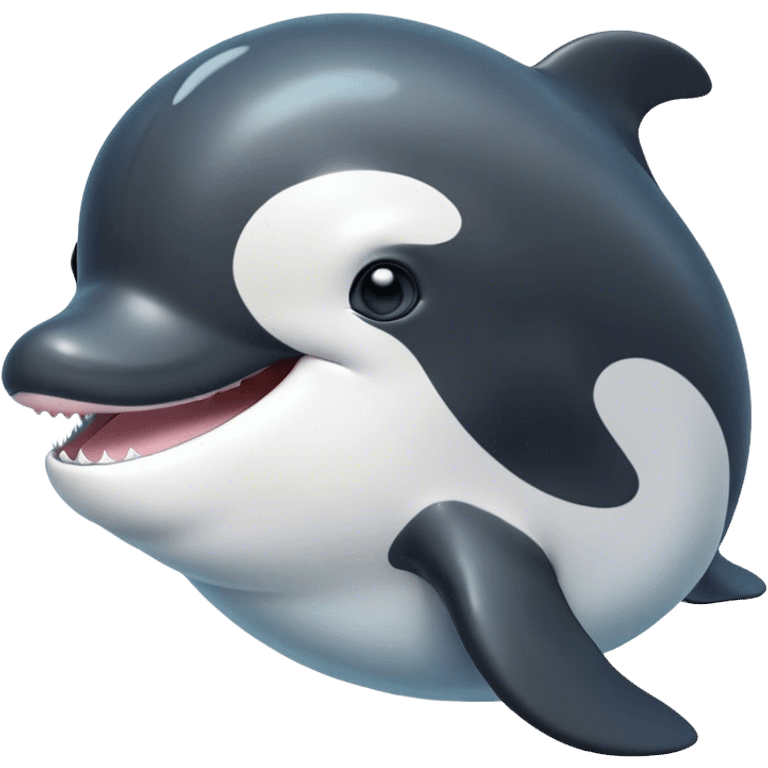 Cute, Disney-style black and white pilot whale  emoji