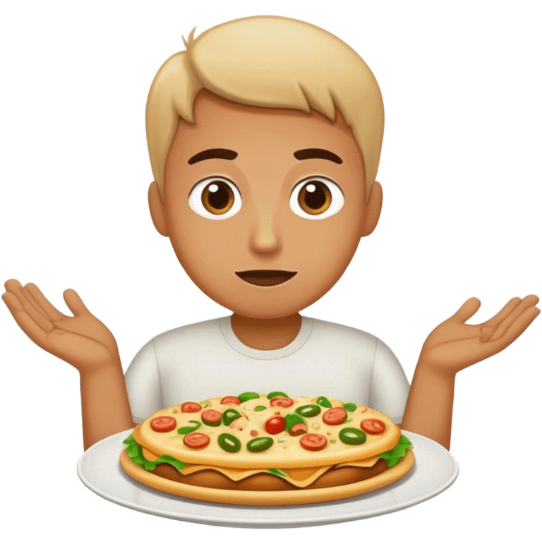 Hungry person with huge amount of food in their plate emoji