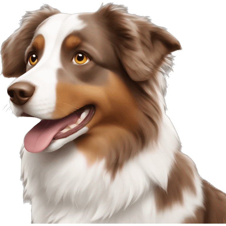 Brown and white australian shepherd emoji