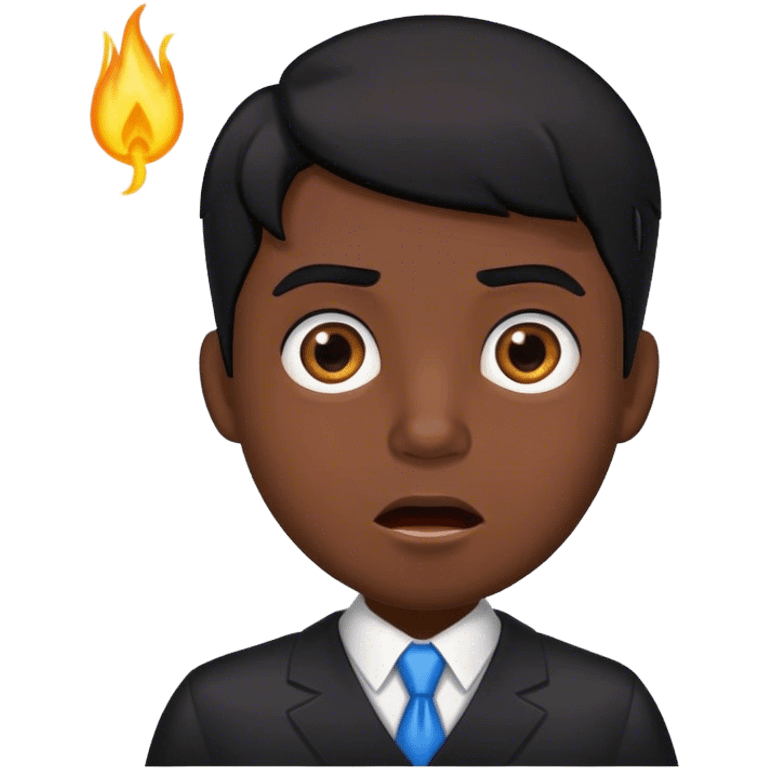 Black-haired male lawyer is surprised emoji