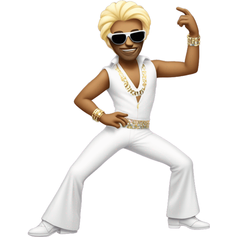 white disco dancer with sunglasses striking a pose emoji