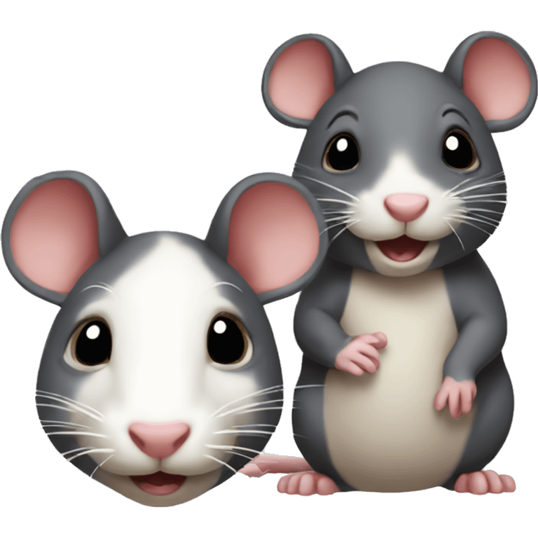 two different color rats emoji