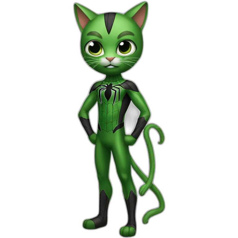 Green Spider-Man as a cat emoji