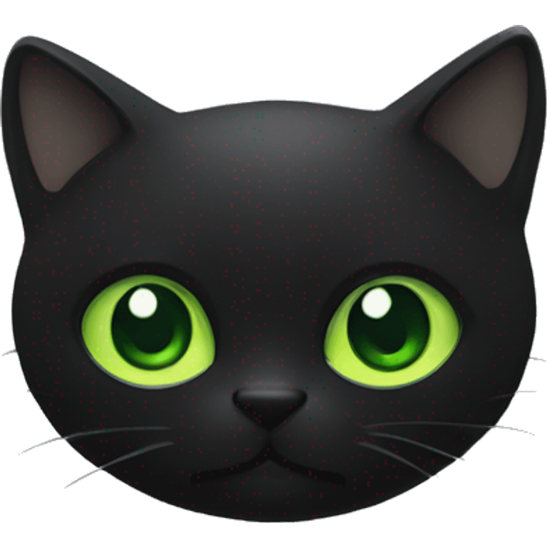 Chat de couleur noir avec les yeux verts emoji