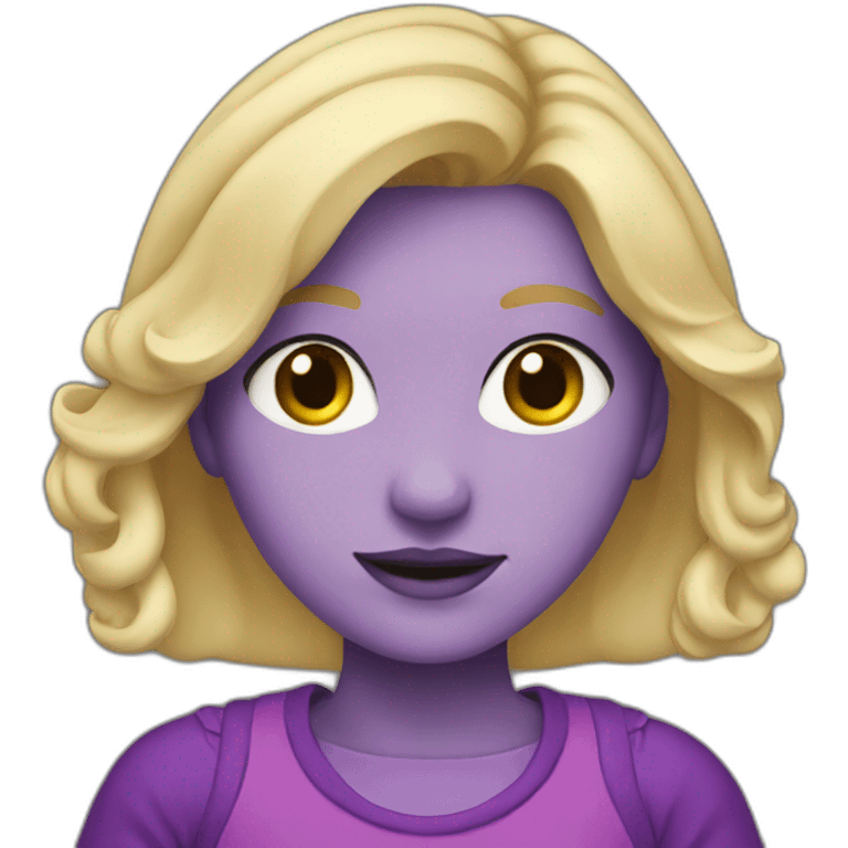 blonde girl with purble outfit emoji