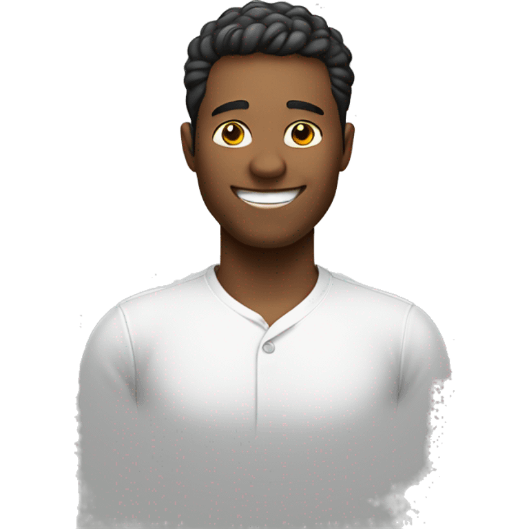 smiling male in white shirt real emoji