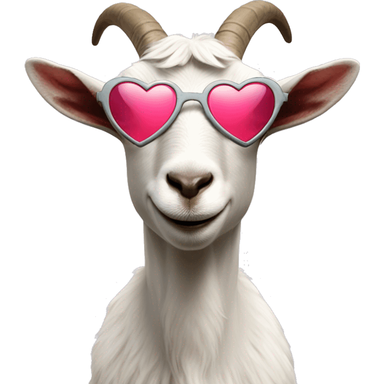 Goat wearing heart sunglasses  emoji