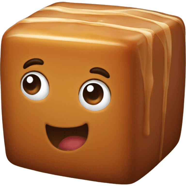 yummy caramel cube (with some Dreaks) emoji