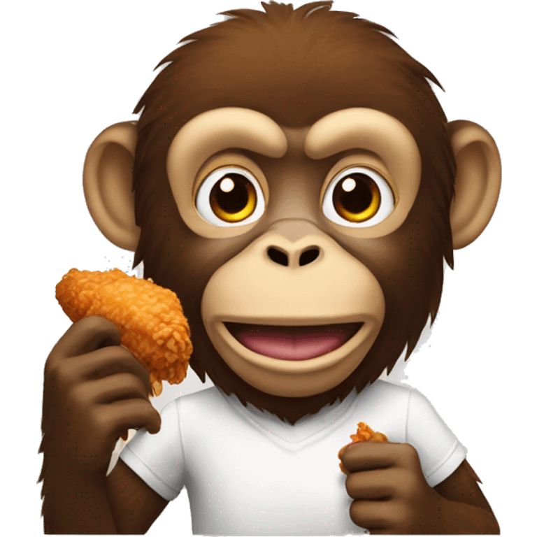 Monkey eating fried chicken  emoji